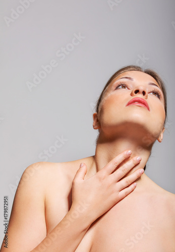 Throat pain concept.