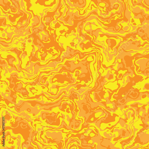 Yellow psychedelic abstract background chaotic colorful swirls. Background made of interweaving curved shapes. Vector illustration Camouflage pattern sunny camo. Flowing fluid wallpaper.