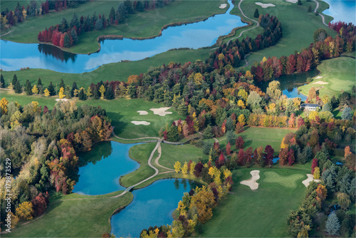 Vue aérienne du golf de Nantilly en Eure-et-Loir en france