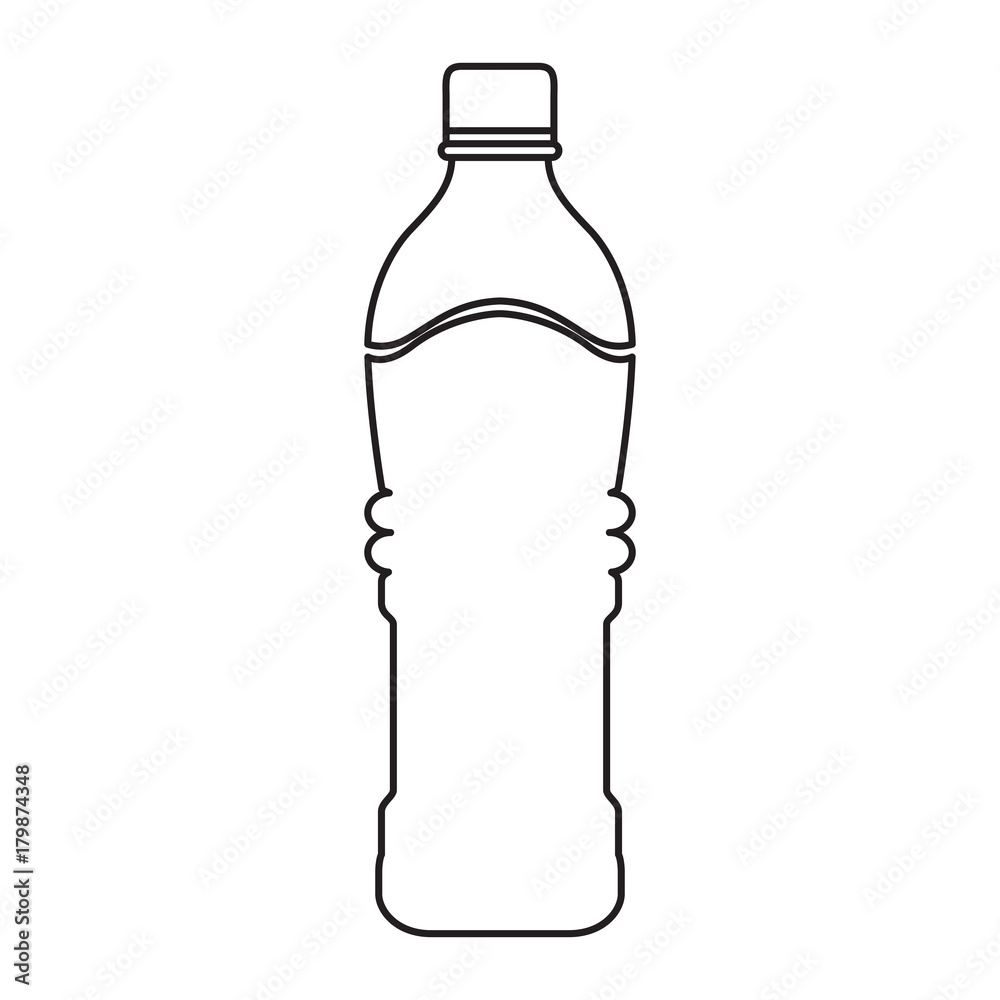 Outline of a mineral water bottle, Vector illustration Outline of a mineral water bottle, Vector illustration