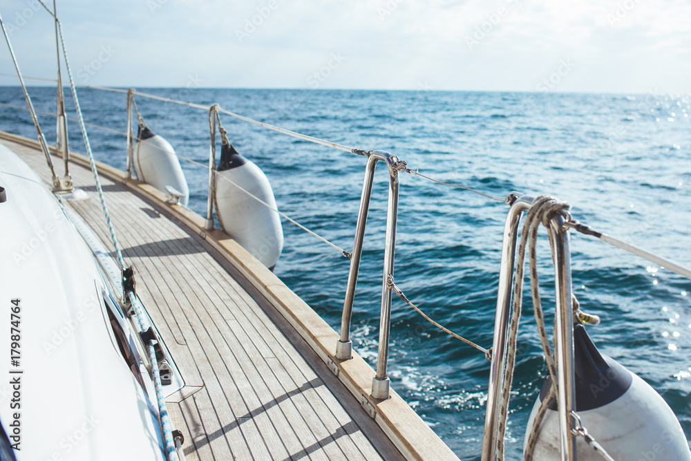 Yacht sailing in the tropical sea Yacht sailing in the tropical sea