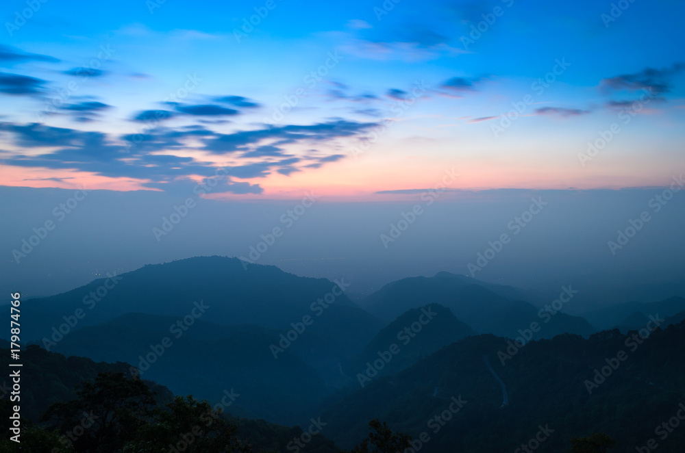 The mountain and sky cloudy landscape at chiang mai district thailand.