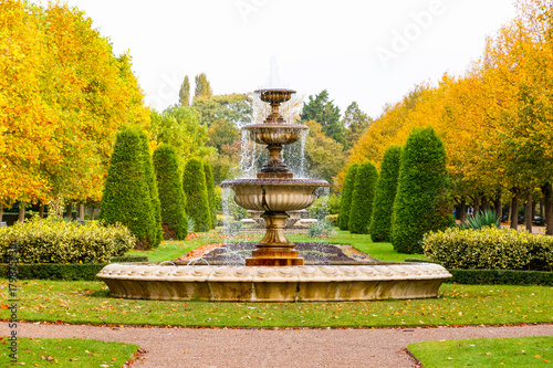 Fototapeta Peaceful scenery with fountain in the Regent's Park of London