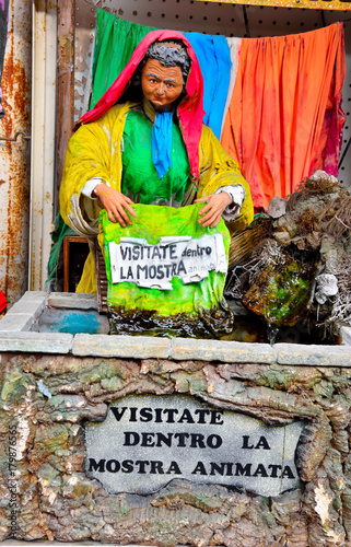 hop that sells animated statue of the cribt - Tropea Italy photo