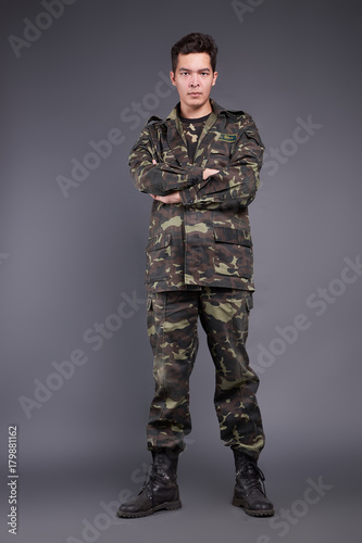 Guy in uniform background isolated