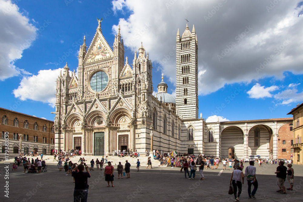 Siena cathedral in a sunny summer day, Tuscany, Italy