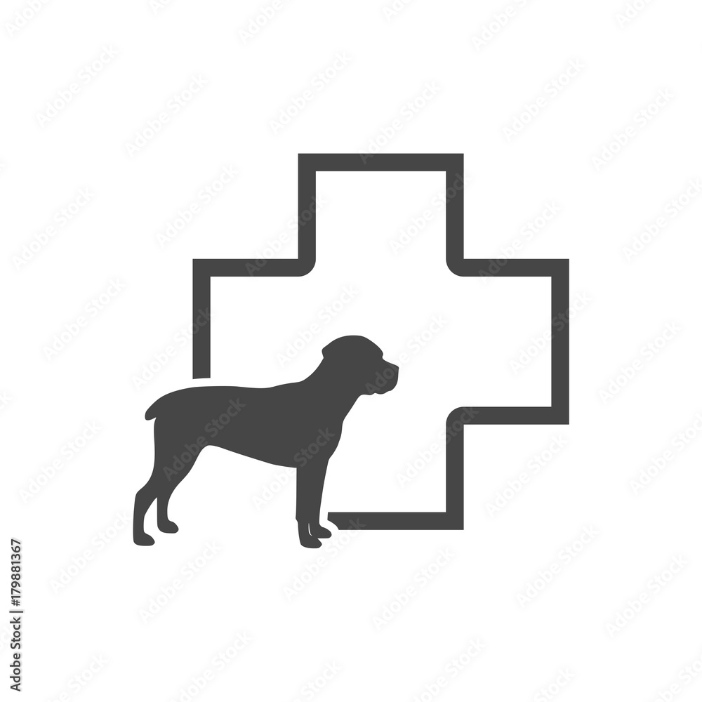 Veterinary icon with medicine symbol, Dog icon