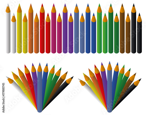 Colored pencils set for design and graphical layouts