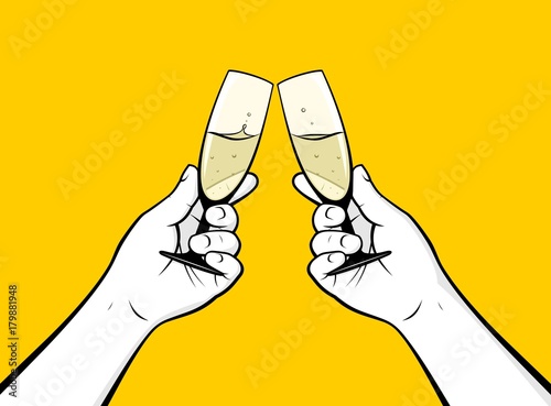 Celebration with champagne