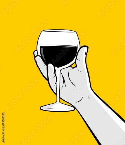 Man hand holding wine glass