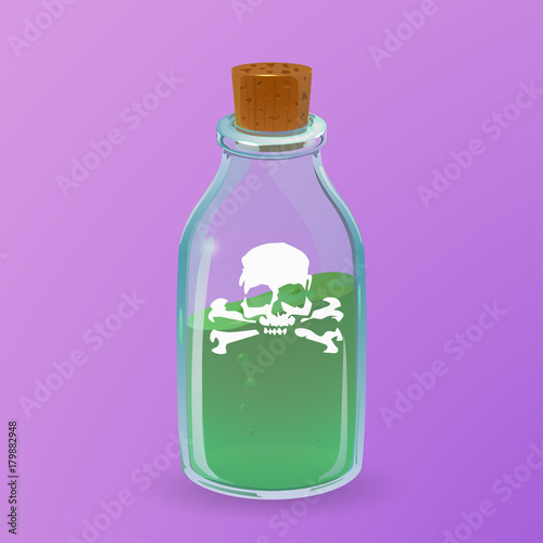 Poison bottle. Cartoon style
