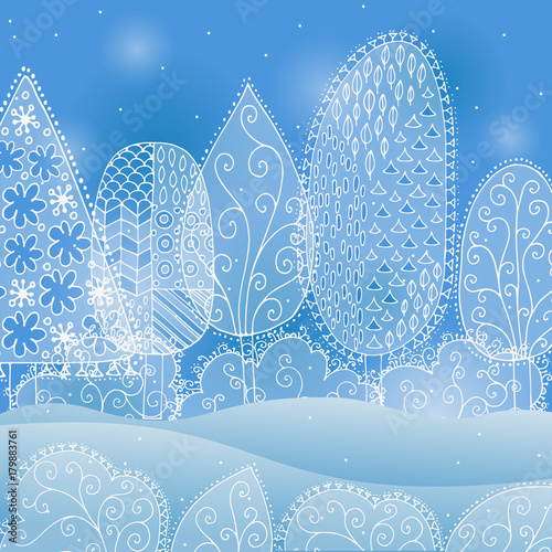 frozen lace forest winter background