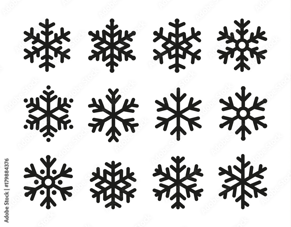 Snowflakes icon set, linear black design, freeze symbol collection, vector logo. Elements of decorating New Years and Christmas holidays. Snowflakes icon set, linear black design, freeze symbol collection, vector logo. Elements of decorating New Years and Christmas holidays.