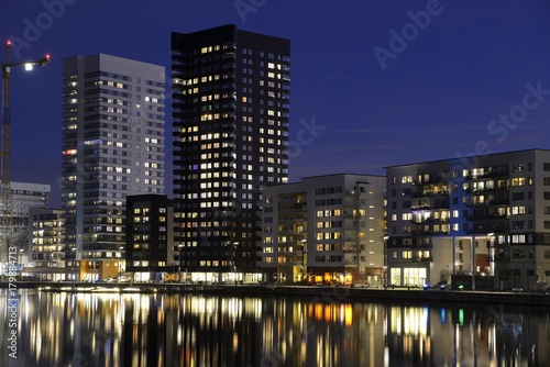 Modern apartment buildings, Liljeholmen in Sweden. © a40757se