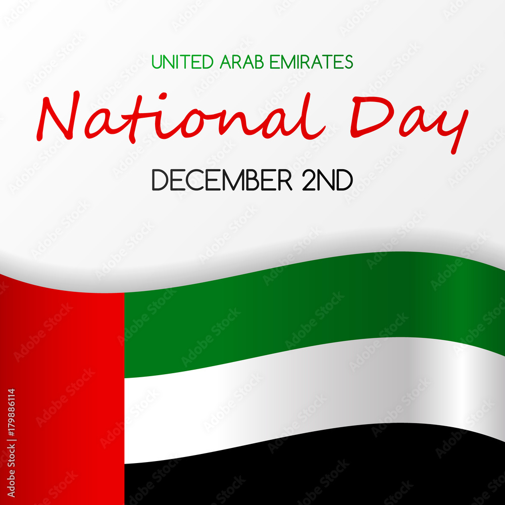 National Day of UAE - concept of banner with the flag. Vector. National Day of UAE - concept of banner with the flag. Vector.