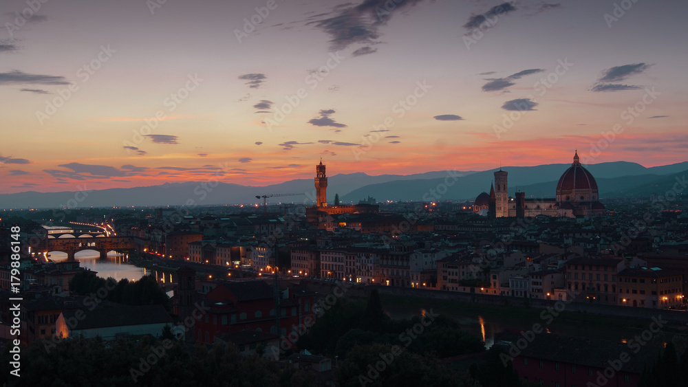Obraz premium Sunset View of Florence, Italy