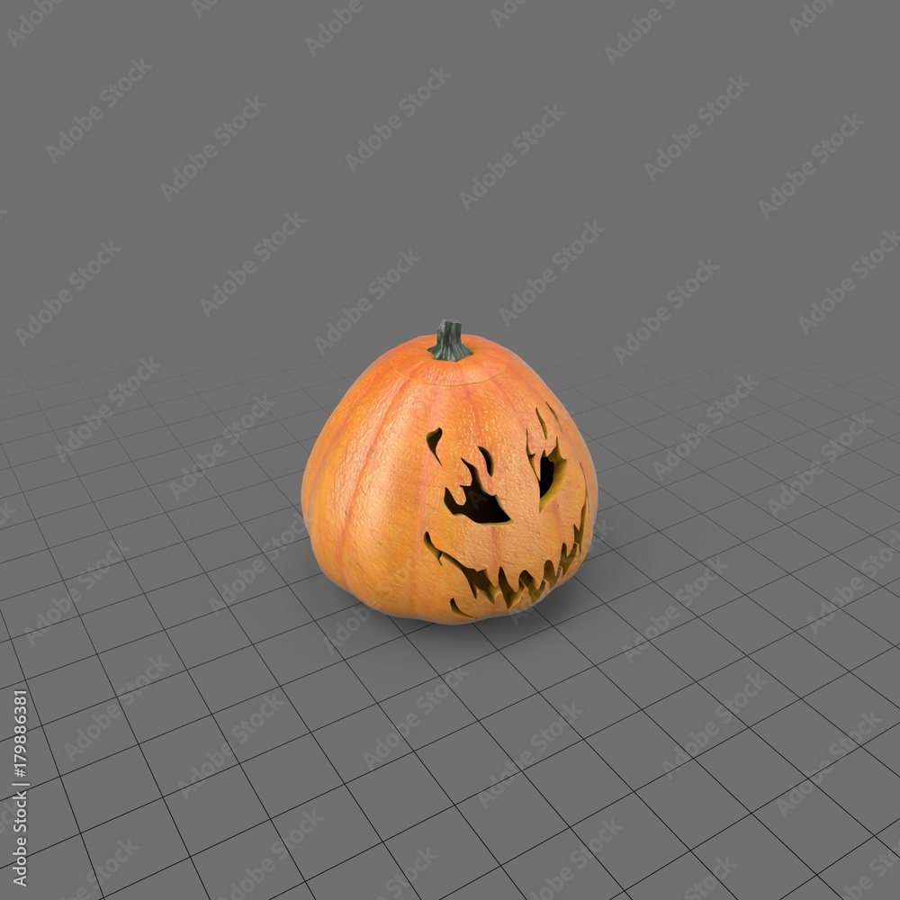 Halloween pumpkin with scary face 5 Stock 3D asset | Adobe Stock