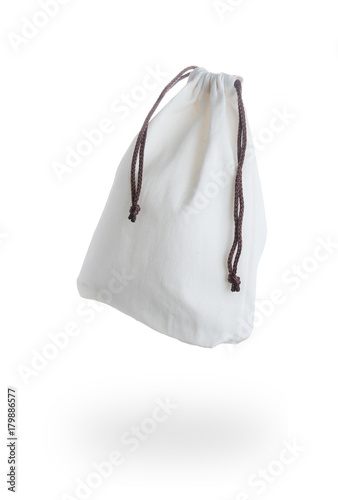White cotton bag Isolated on white background.