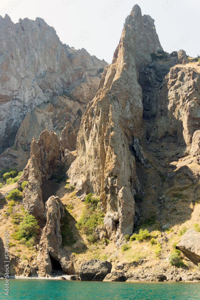 Coastal cliffs of the Crimea.