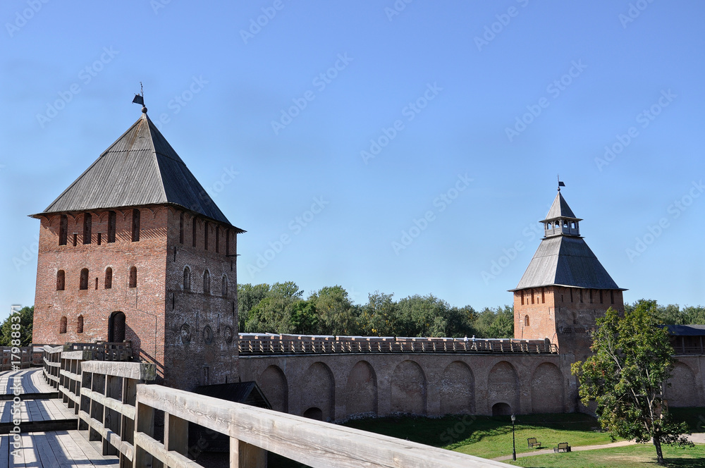 View from one of towers of the Kremlin in Veliky Novgorod