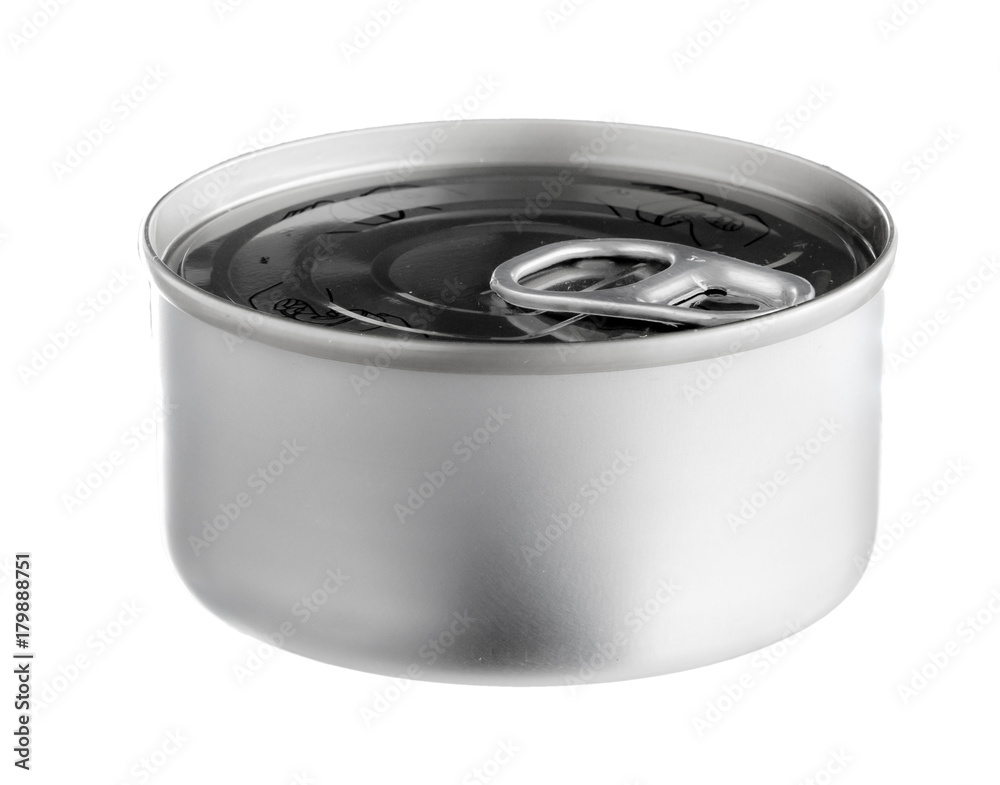 Metal tin food can isolated on white background Metal tin food can isolated on white background