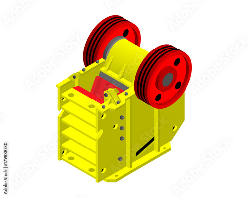 Jaw crusher 3D. factory equipment.