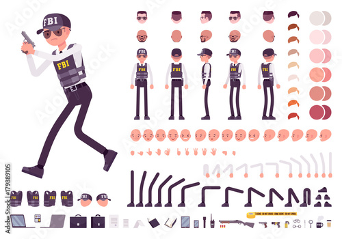 FBI agent character creation set