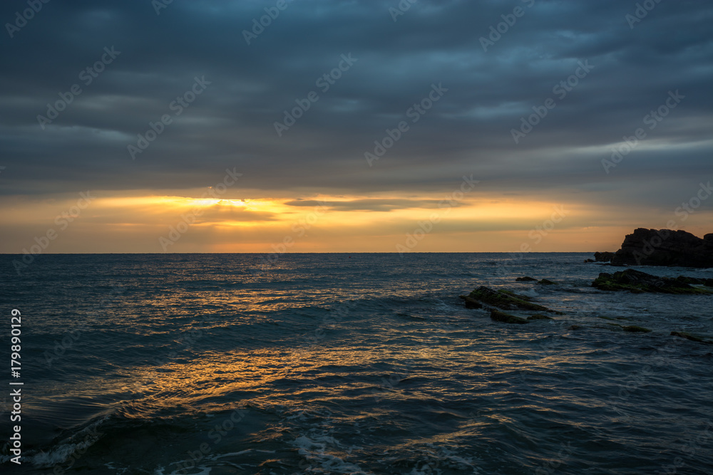Golden sea sunrise