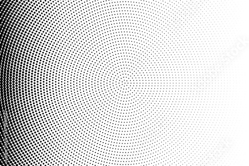 Abstract futuristic halftone pattern. Comic background. Dotted backdrop with circles  dots  point large scale. Black and white color