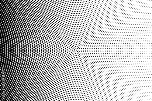 Abstract futuristic halftone pattern. Comic background. Dotted backdrop with circles  dots  point large scale. Black and white color