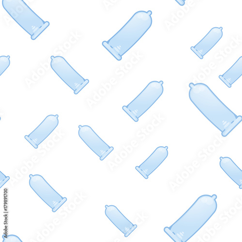 Seamless Pattern with condoms. Contraception, sex education