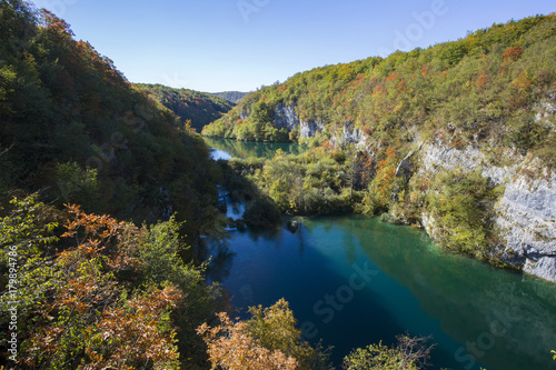 Autumn in Plitvice lakes, national park in Croatia