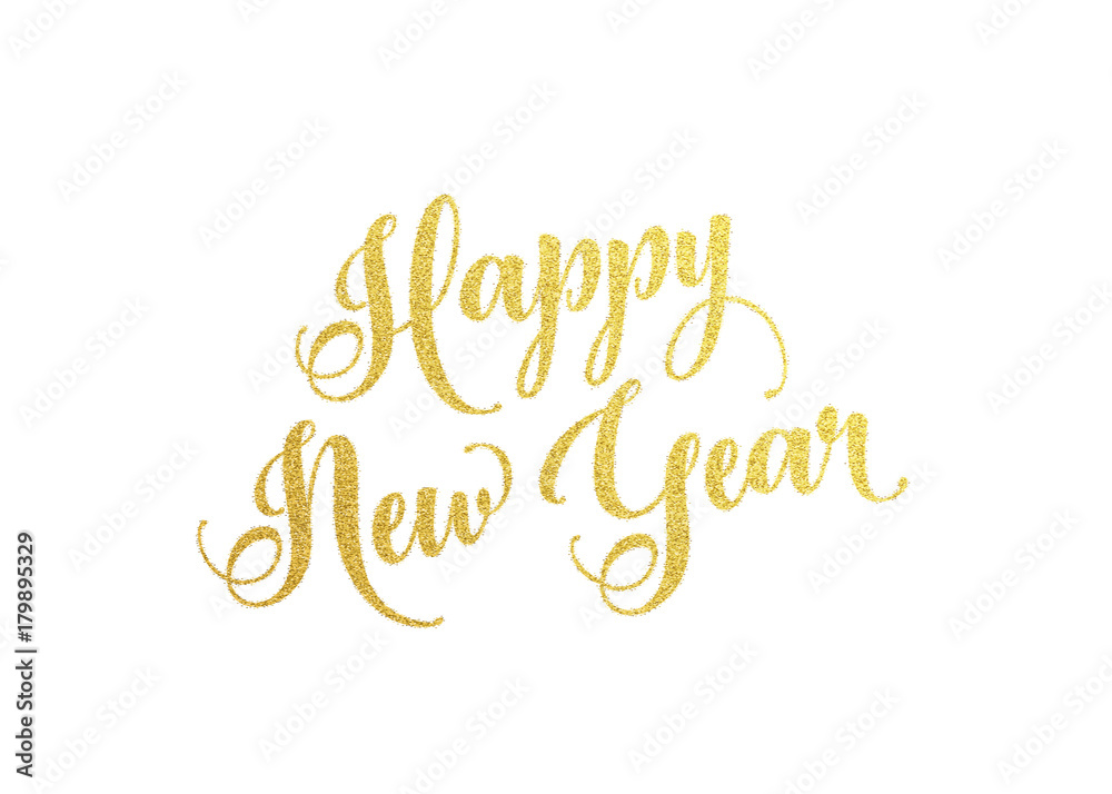 Happy New Year lettering text for greeting card