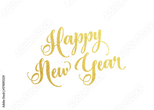 Happy New Year lettering text for greeting card