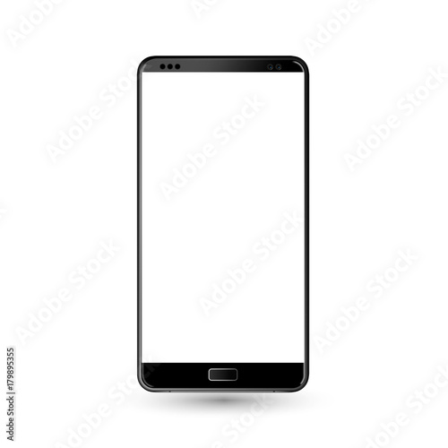 new phone front and black vector drawing eps10 format isolated on white background.