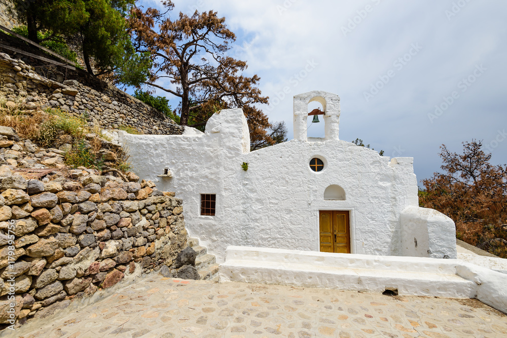 Traditional Greek Church on the island of Patmos, Dodecanese, Greece