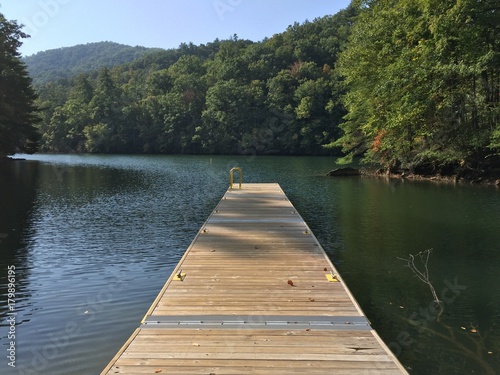 dock on the lock in the woods