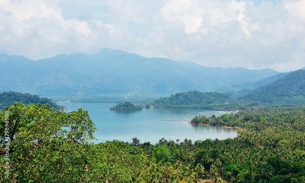 Panoramic views of bay on a tropical island Panoramic views of bay on a tropical island
