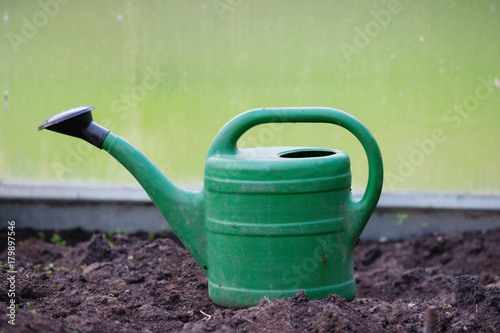 Outdoor photography of a watering can