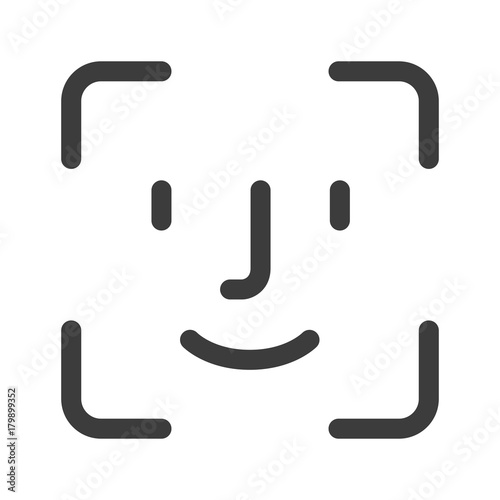 face id icon flat web sign symbol logo label