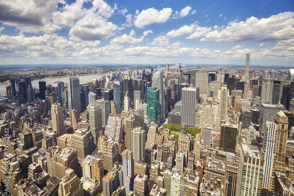 Fototapeta Powietrzny obrazek Miasto Nowy Jork linia horyzontu, usa.
