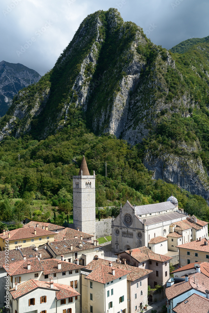 Gemona del Friuli view with Cathedral (Italy)