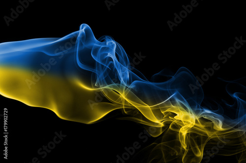 Ukraine national smoke flag