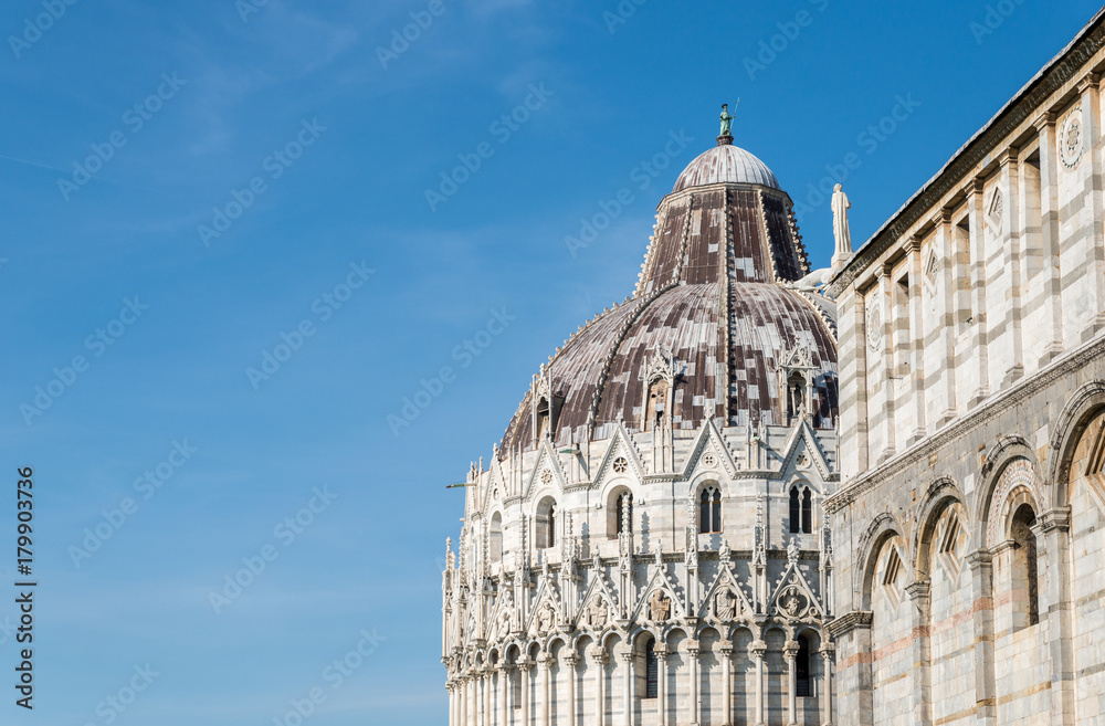 Pisa Cathedral is a medieval Roman Catholic cathedral dedicated to the Assumption of the Virgin Mary, in the Piazza dei Miracoli in Pisa, Italy.
