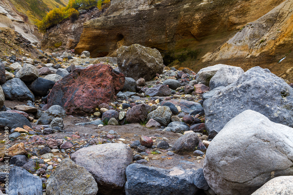 Mountain dry stream riverbed Mountain dry stream riverbed