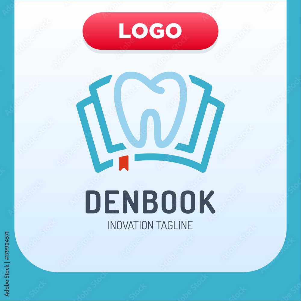 Obraz premium Dental Clinic Book Icon Logo Design Element