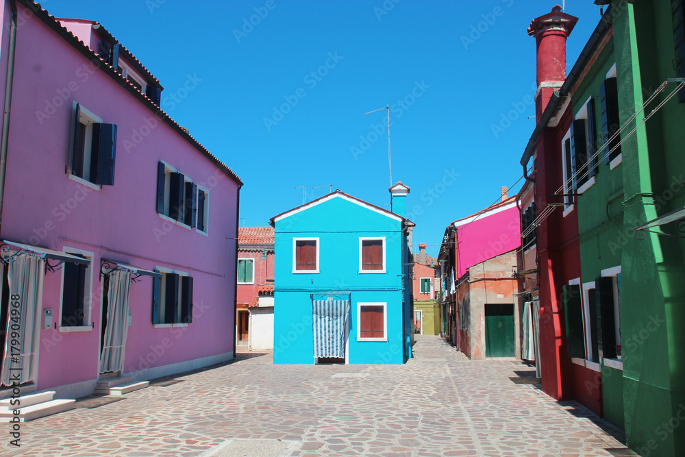 Colorful Burano Island houses