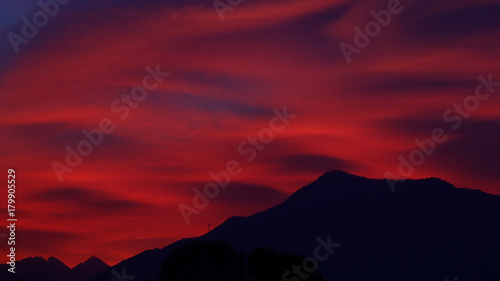 A fabulous and dramatic red sunset