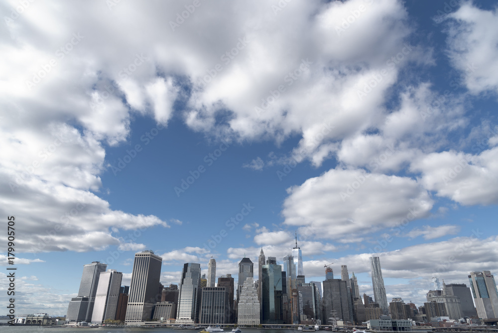 Halo of clouds over lower Manhattan