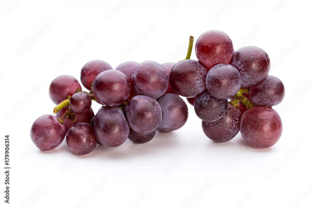 Ripe red grape isolated on white. Ripe red grape isolated on white.